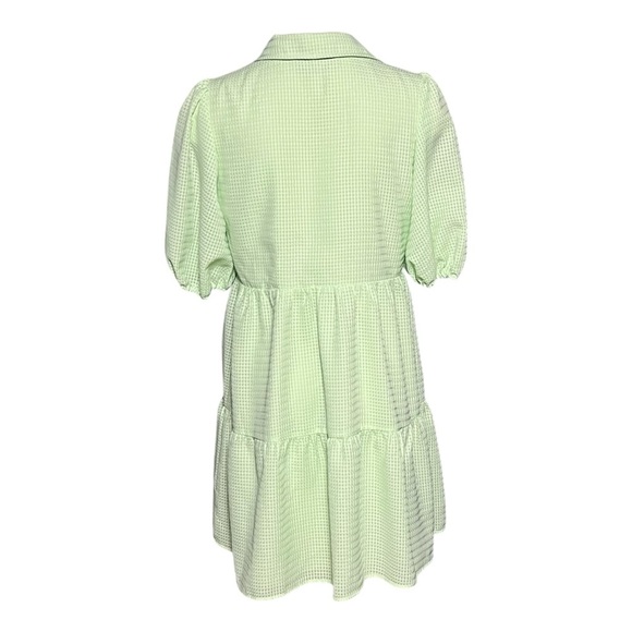 AMANDA UPRICHARD Pierre Dress Size Medium Hypermint Green Short Sleeve Button Up - Picture 3 of 6